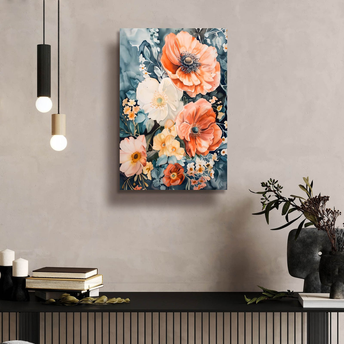 Watercolor Floral 7 by Andreas Magnusson - 16x24 acrylic wall art in a room