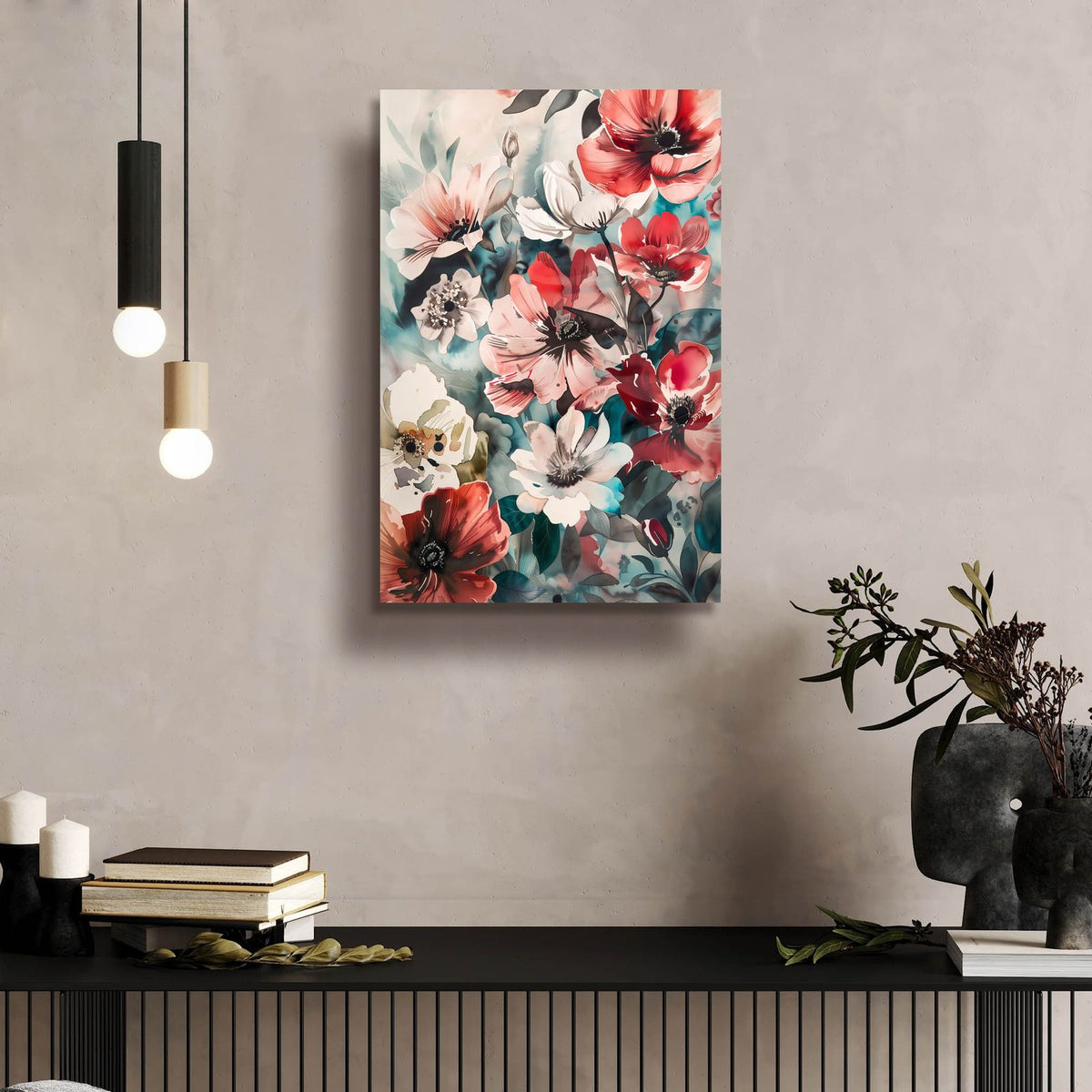Watercolor Floral 11 by Andreas Magnusson - 16x24 acrylic wall art in a room