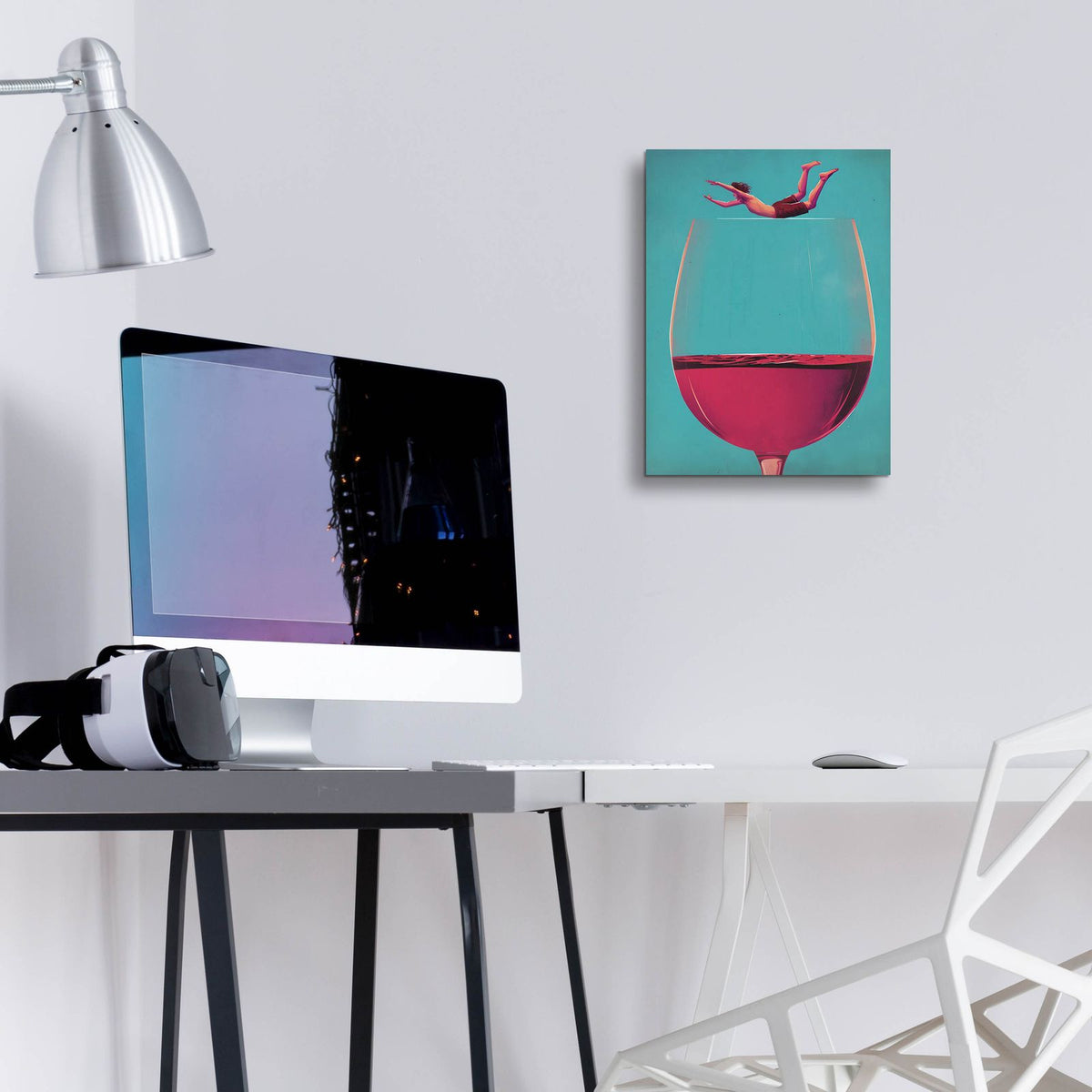 Wine Dive by Andreas Magnusson - 12x16 acrylic wall art in a room