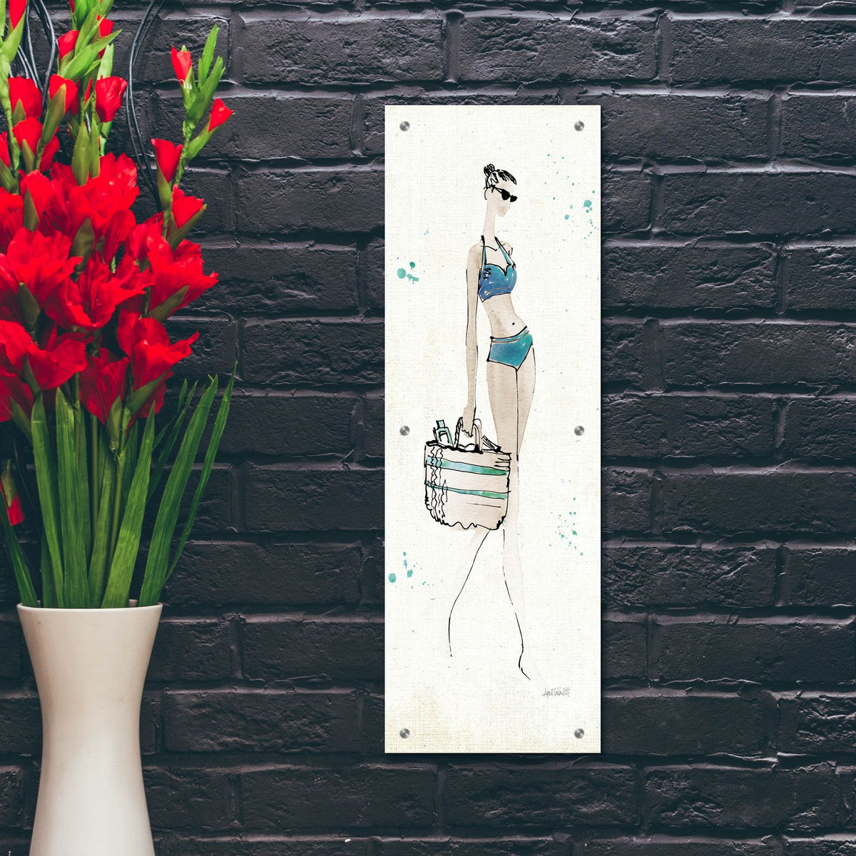 Beach Divas 6 by Anne Tavoletti - 12x36 acrylic wall art in a room