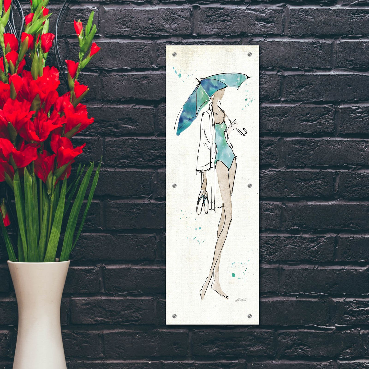 Beach Divas 1 by Anne Tavoletti - 12x36 acrylic wall art in a room