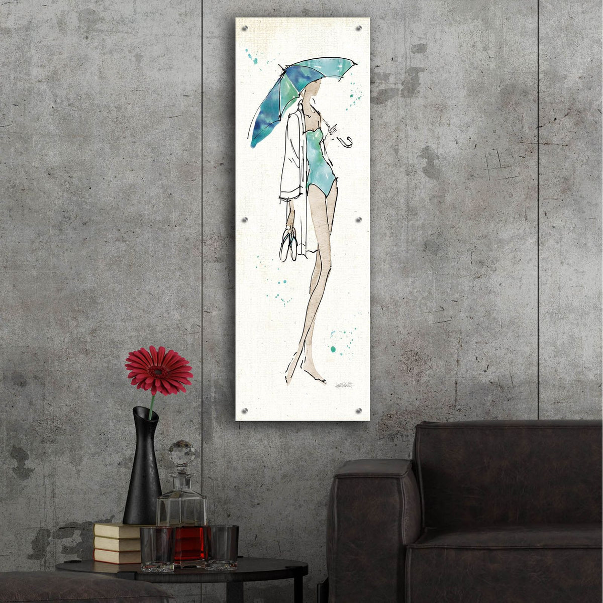 Beach Divas 1 by Anne Tavoletti - 16x48 acrylic wall art in a room