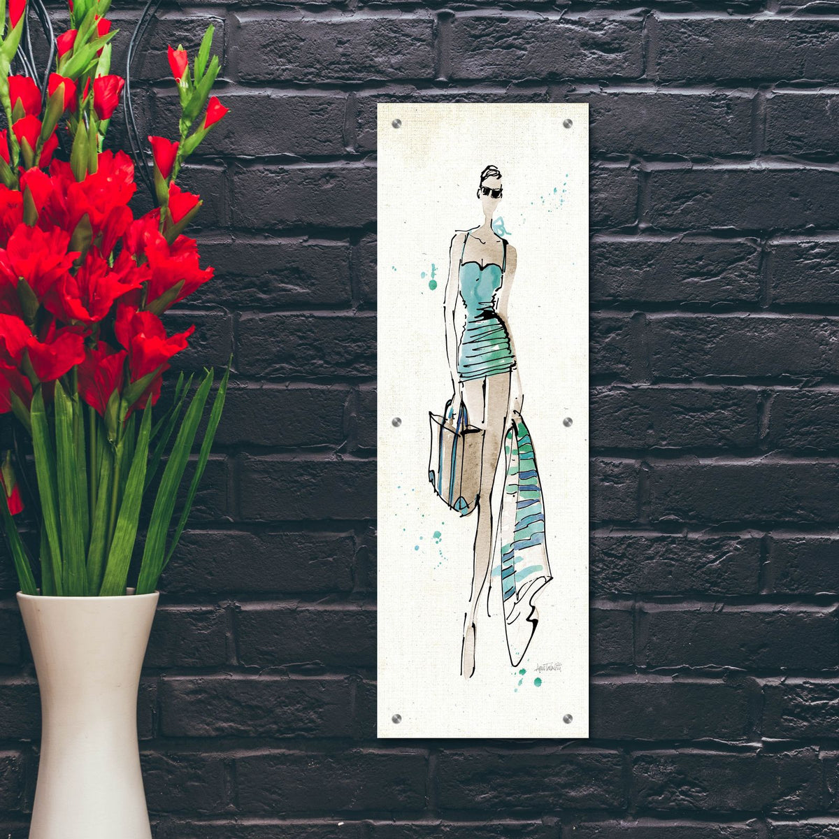 Beach Divas 2 by Anne Tavoletti - 12x36 acrylic wall art in a room