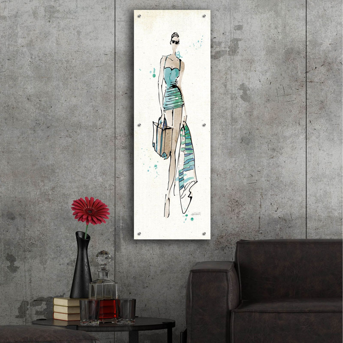 Beach Divas 2 by Anne Tavoletti - 16x48 acrylic wall art in a room