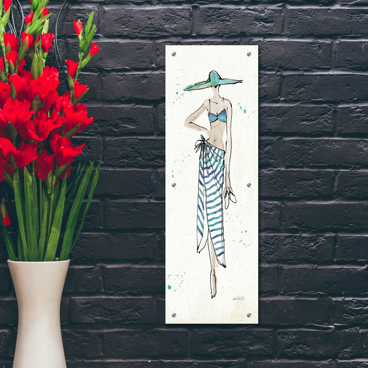Beach Divas 3 by Anne Tavoletti - 12x36 acrylic wall art in a room