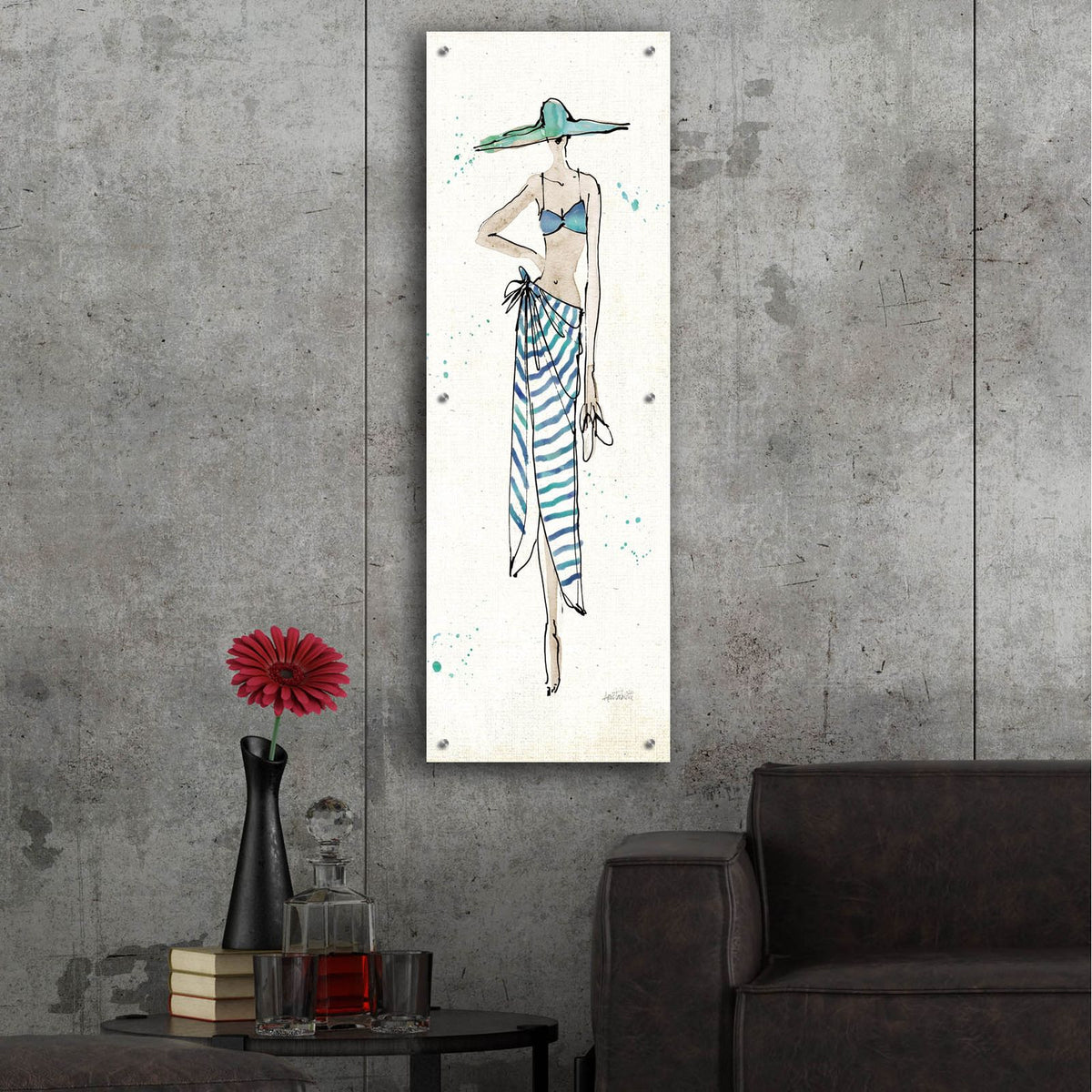 Beach Divas 3 by Anne Tavoletti - 16x48 acrylic wall art in a room