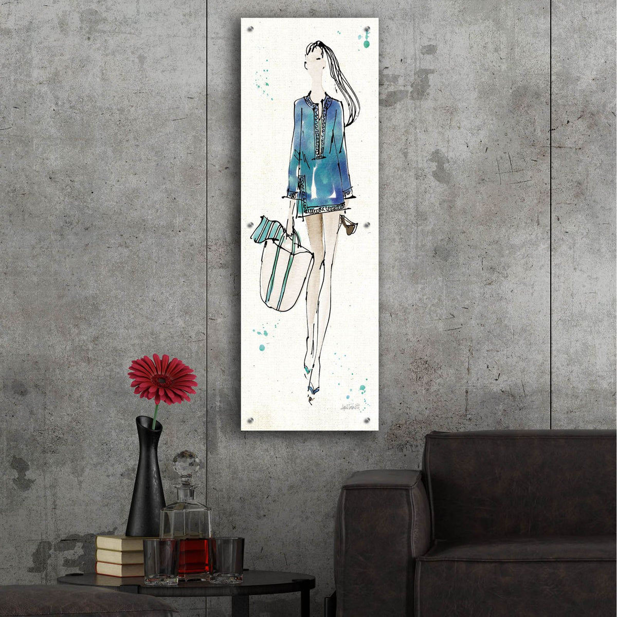 Beach Divas 4 by Anne Tavoletti - 16x48 acrylic wall art in a room