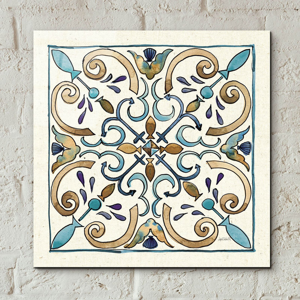 Coastal Breeze Tile 1 by Anne Tavoletti - 12x12 acrylic wall art in a room