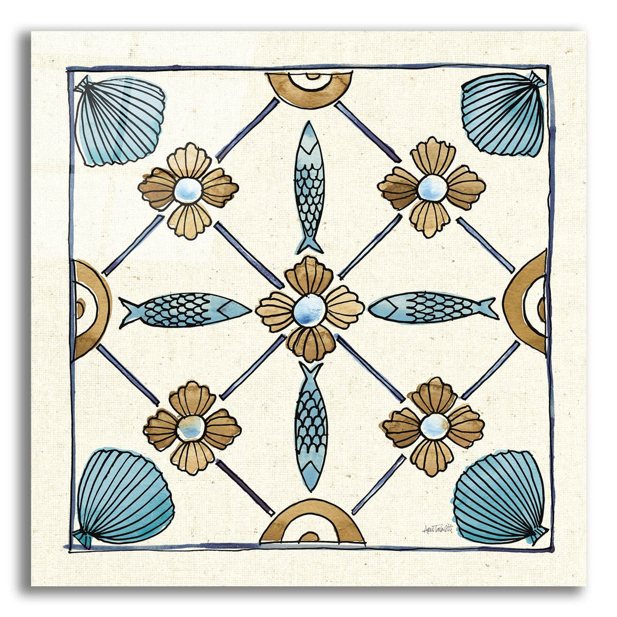 Coastal Breeze Tile 2 by Anne Tavoletti acrylic glass wall art
