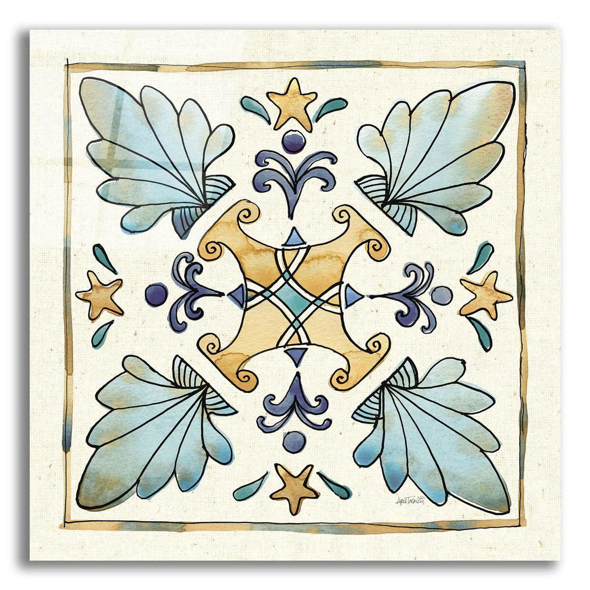 Coastal Breeze Tile 3 by Anne Tavoletti acrylic glass wall art