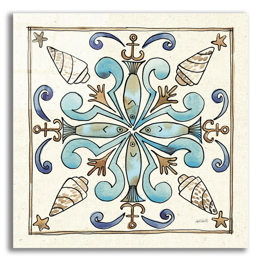 Coastal Breeze Tile 4 by Anne Tavoletti acrylic glass wall art