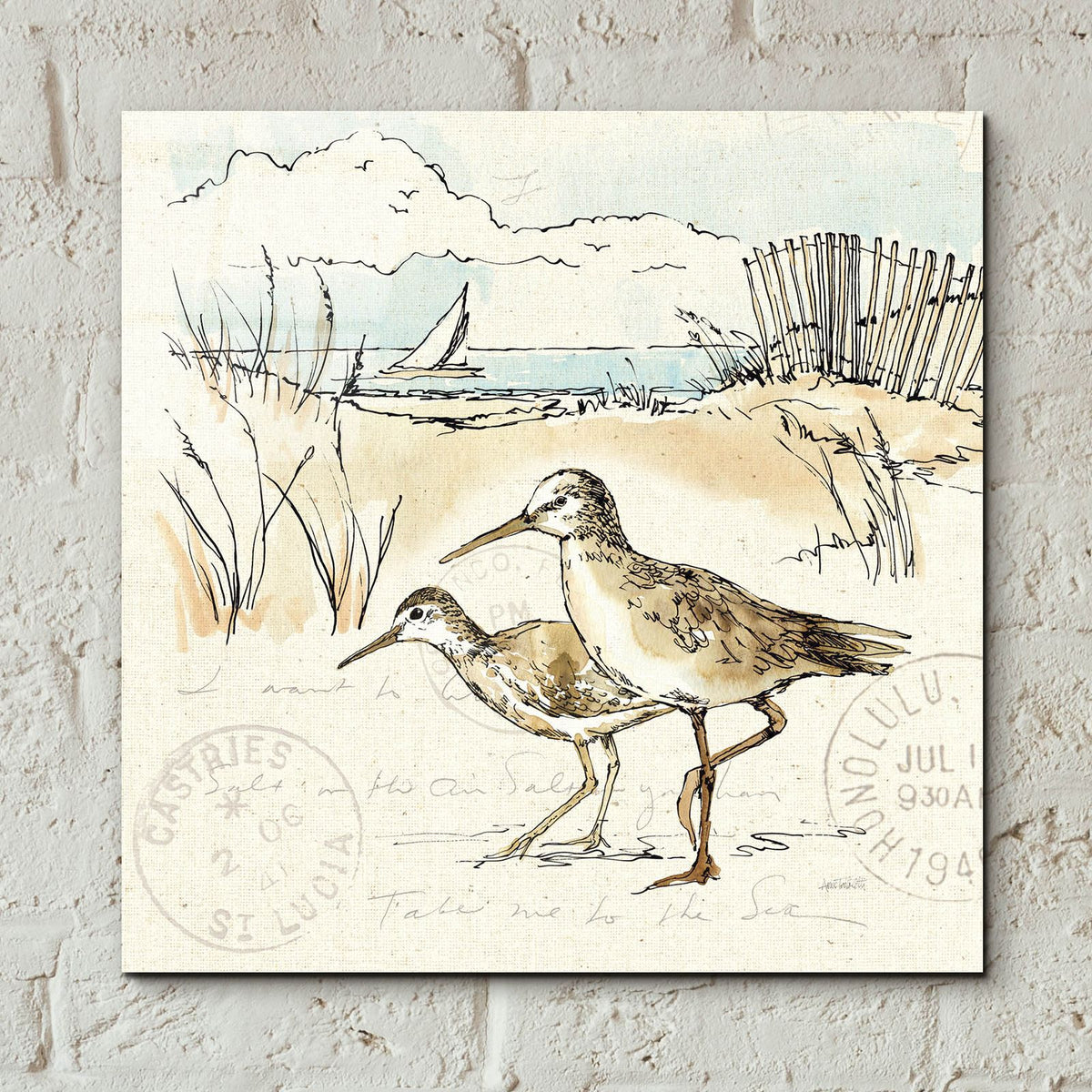 Coastal Breeze 9 by Anne Tavoletti - 12x12 acrylic wall art in a room