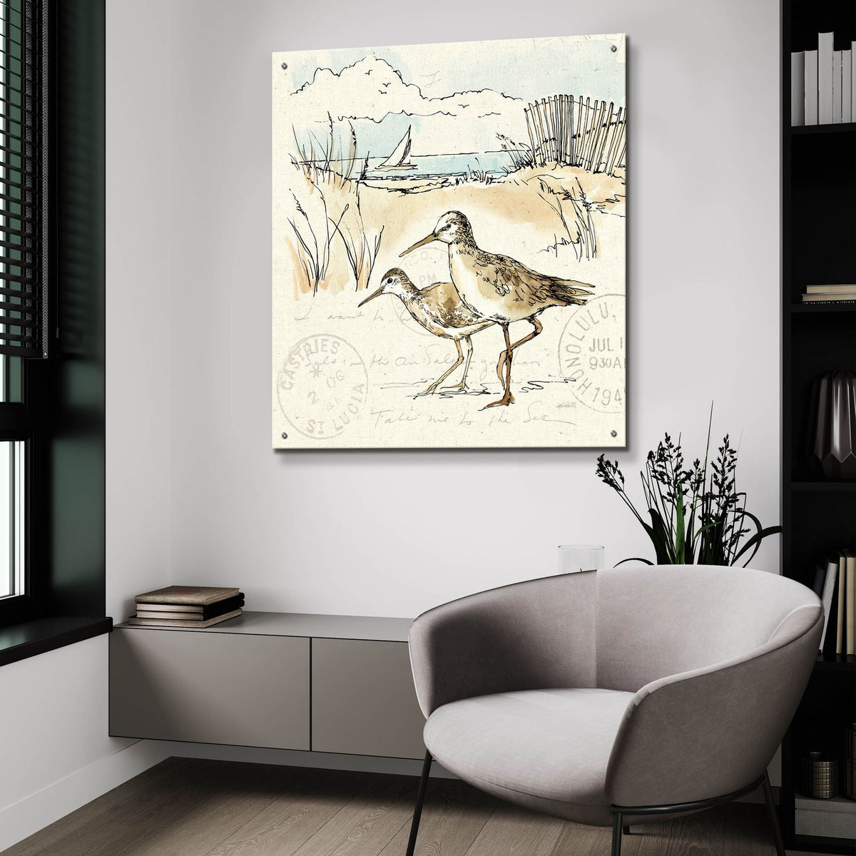 Coastal Breeze 9 by Anne Tavoletti - 36x36 acrylic wall art in a room