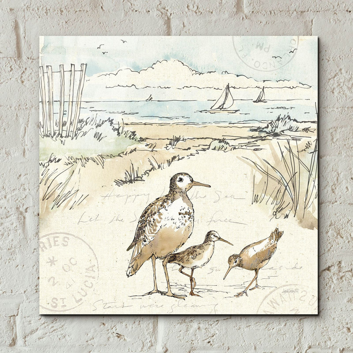 Coastal Breeze 10 by Anne Tavoletti - 12x12 acrylic wall art in a room