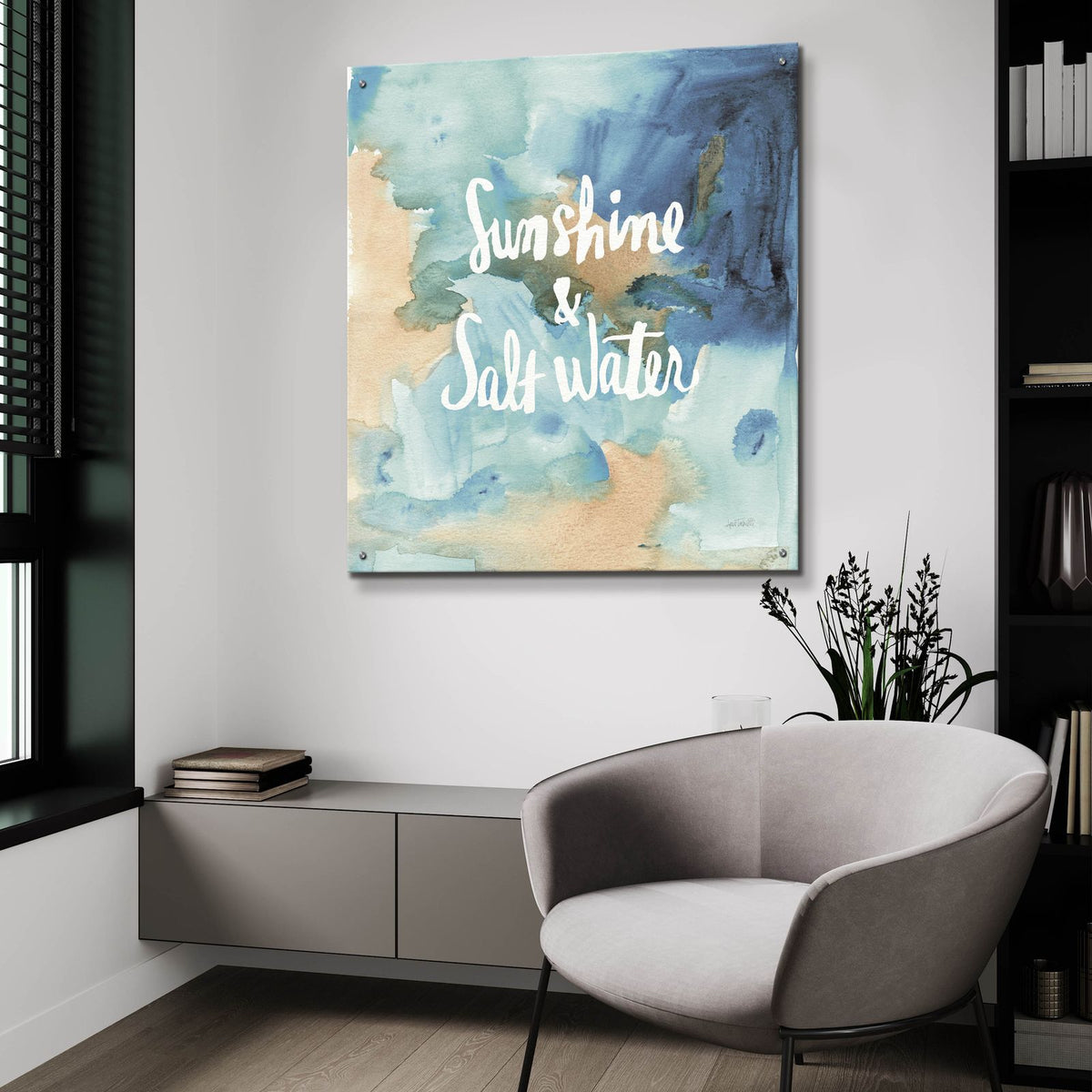 Coastal Breeze Quotes 1 by Anne Tavoletti - 36x36 acrylic wall art in a room