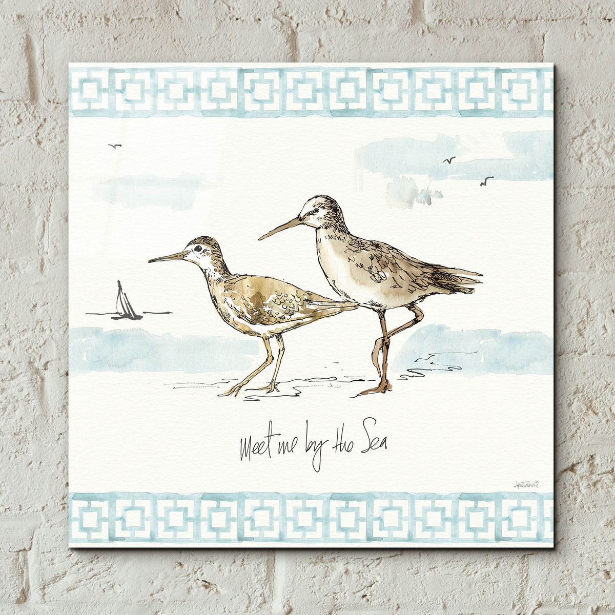 Sandpiper Sea 4 by Anne Tavoletti - 12x12 acrylic wall art in a room