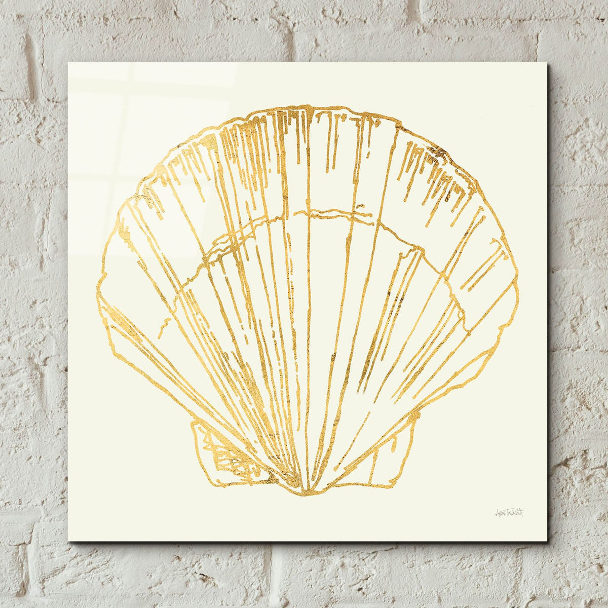 Coastal Breeze Shell Sketches 5 by Anne Tavoletti - 12x12 acrylic wall art in a room