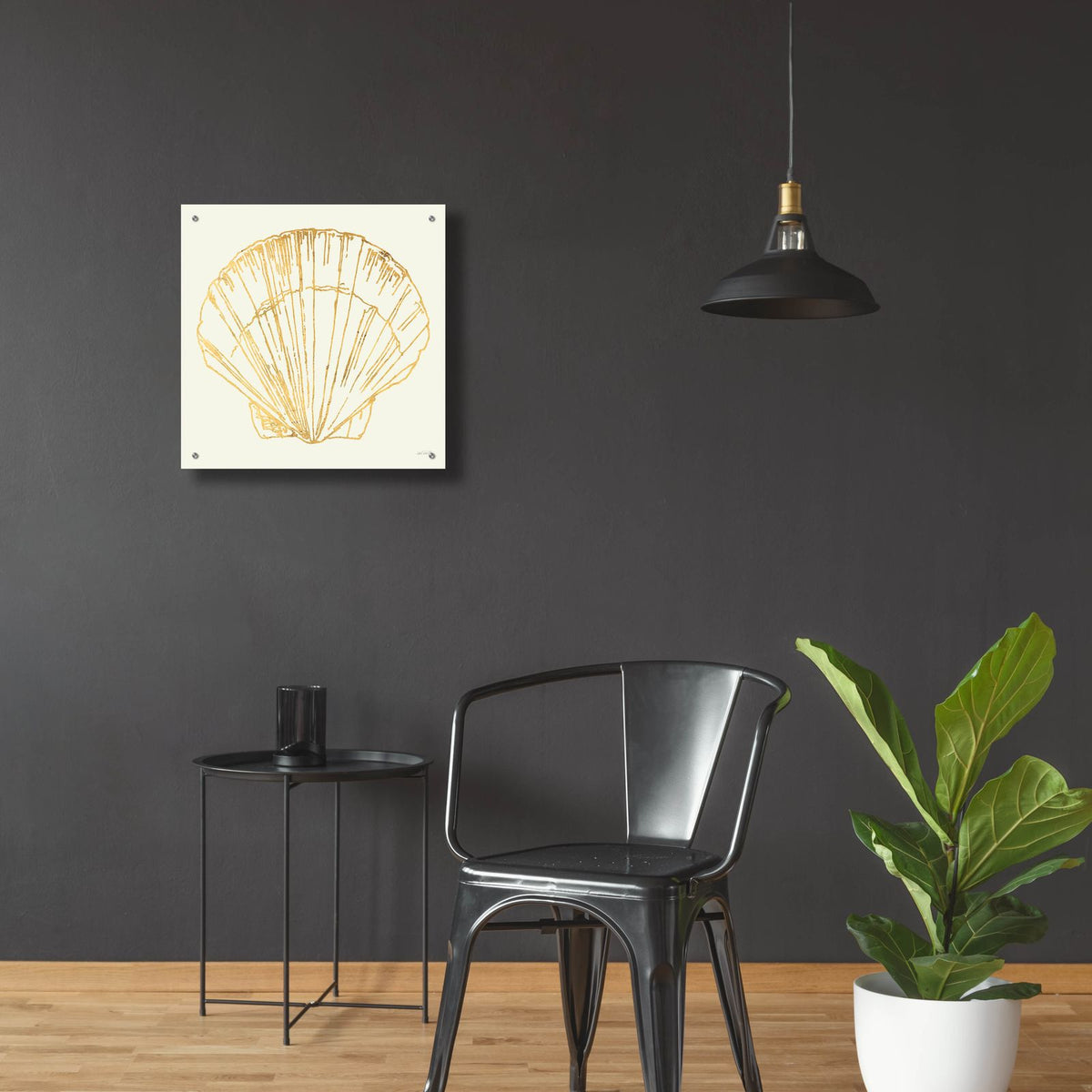 Coastal Breeze Shell Sketches 5 by Anne Tavoletti - 24x24 acrylic wall art in a room