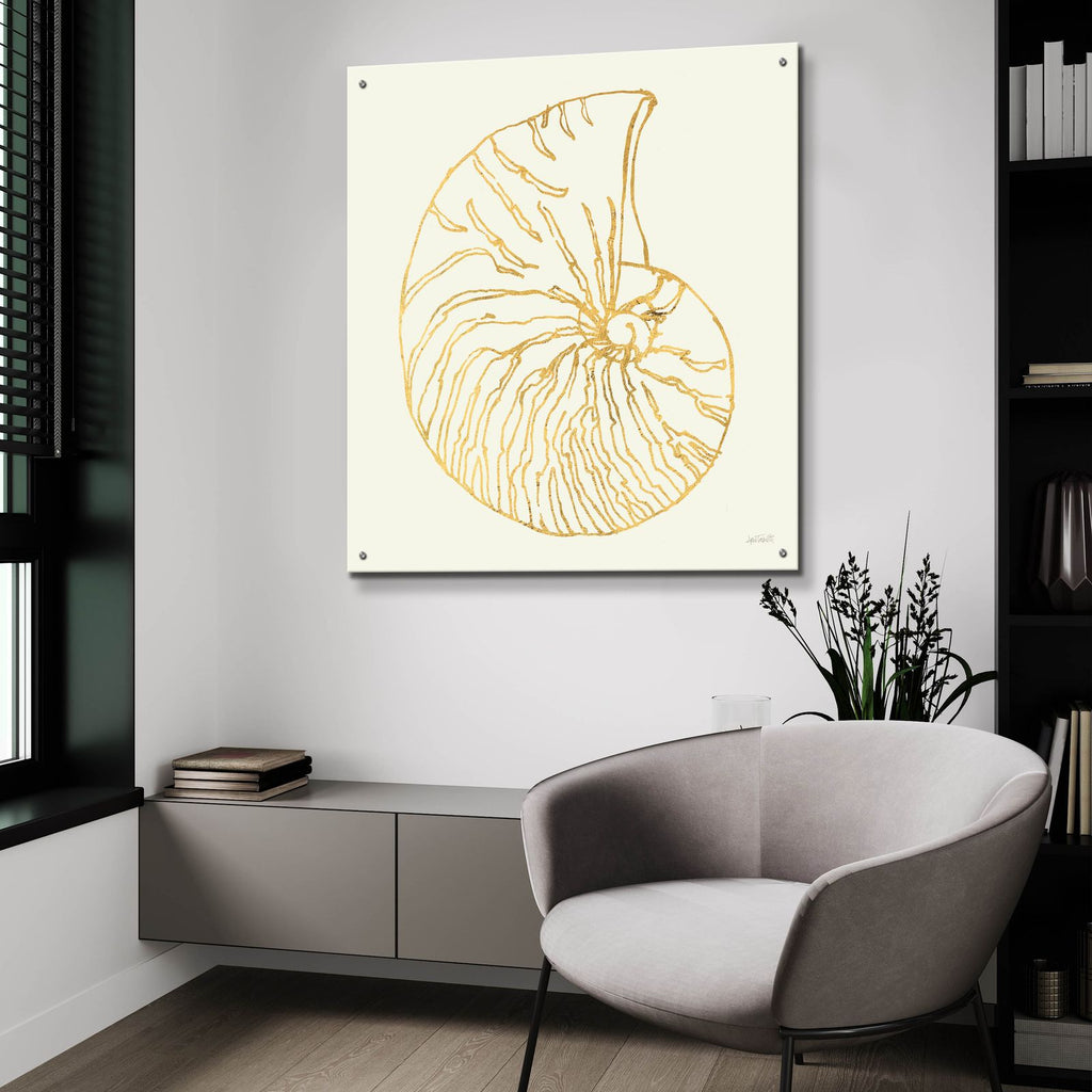 Coastal Breeze Shell Sketches 7 by Anne Tavoletti - 36x36 acrylic wall art in a room
