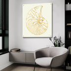 Coastal Breeze Shell Sketches 7 by Anne Tavoletti - 36x36 acrylic wall art in a room