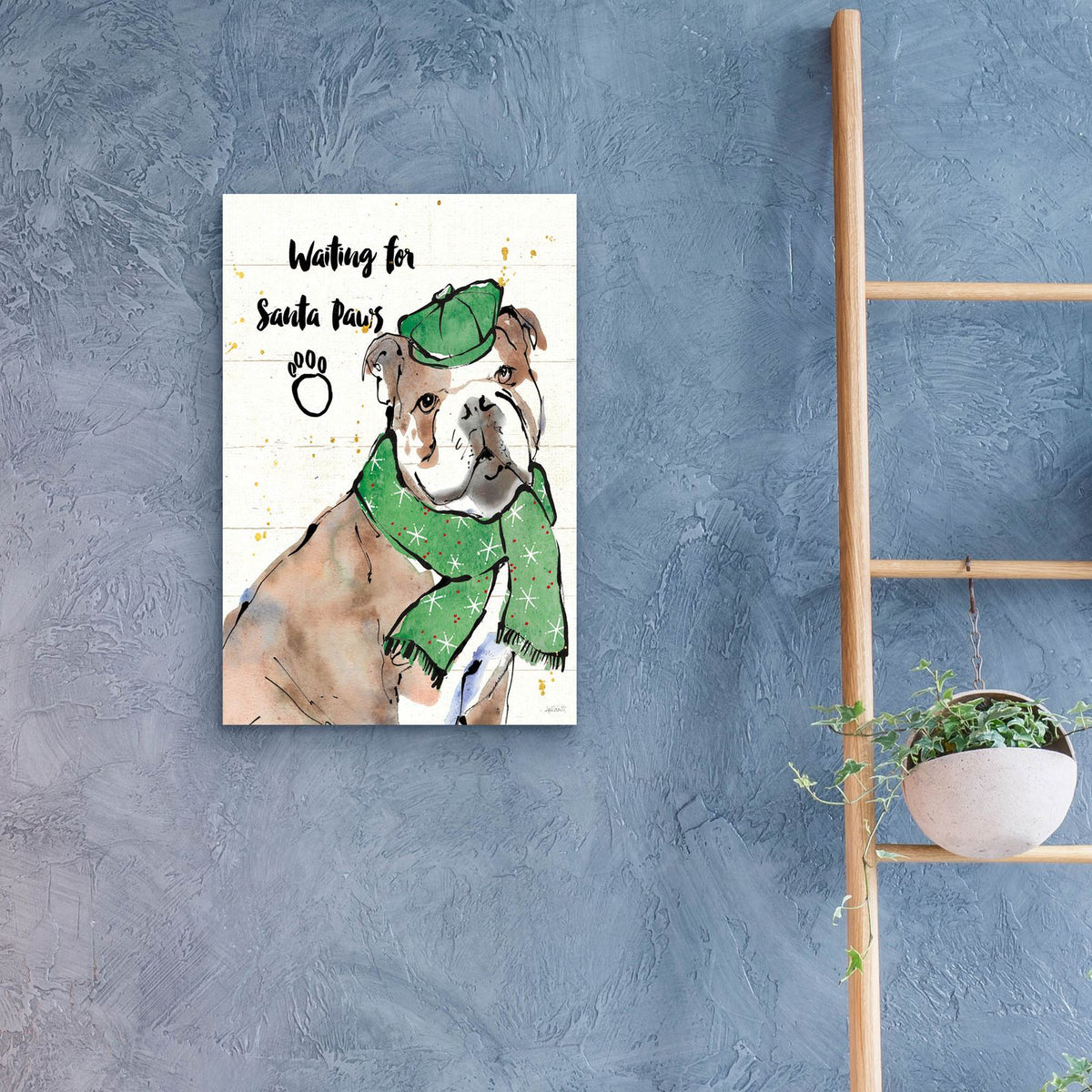 Strike A Paws 1 Santa Paws by Anne Tavoletti - 16x24 acrylic wall art in a room