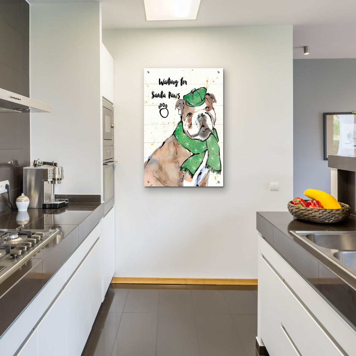 Strike A Paws 1 Santa Paws by Anne Tavoletti - 24x36 acrylic wall art in a room