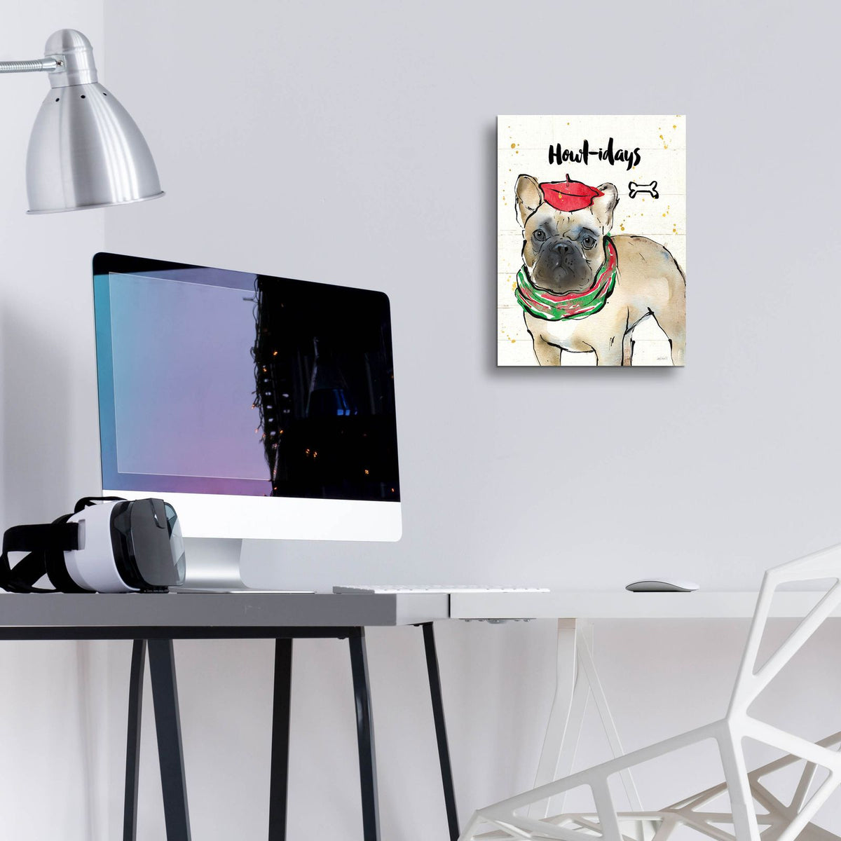 Strike A Paws 6 Happy Howl-idays by Anne Tavoletti - 12x16 acrylic wall art in a room