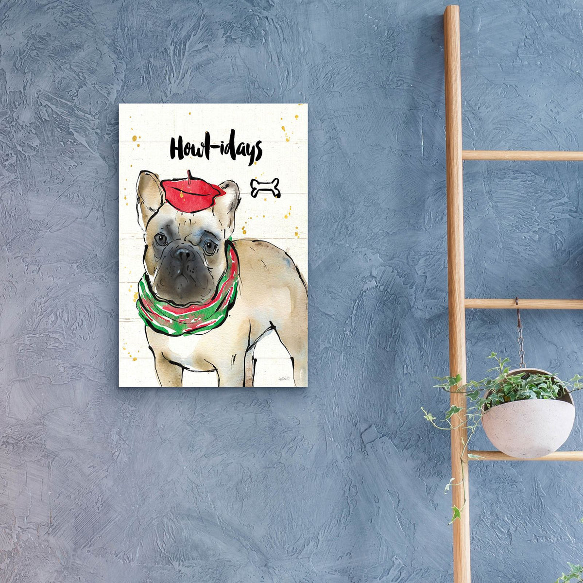 Strike A Paws 6 Happy Howl-idays by Anne Tavoletti - 16x24 acrylic wall art in a room