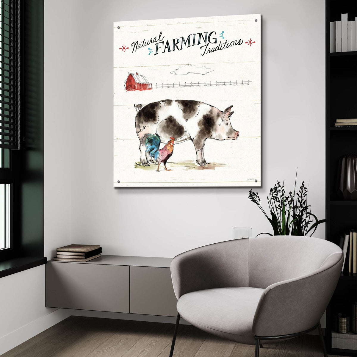 Down On The Farm 3 by Anne Tavoletti - 36x36 acrylic wall art in a room