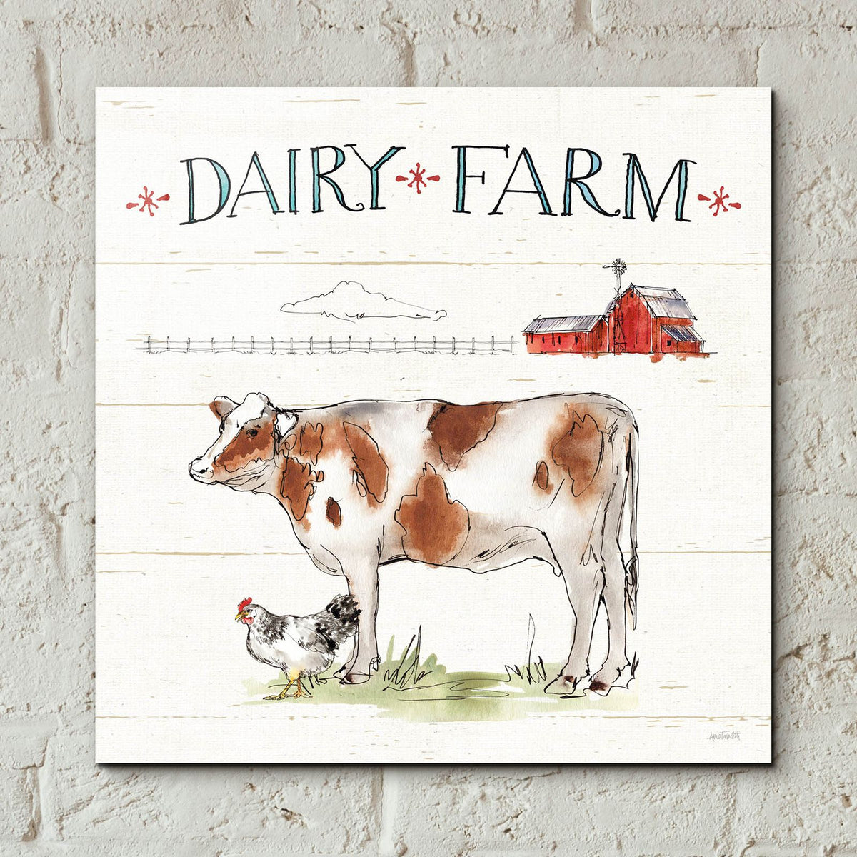 Down On The Farm 4 by Anne Tavoletti - 12x12 acrylic wall art in a room