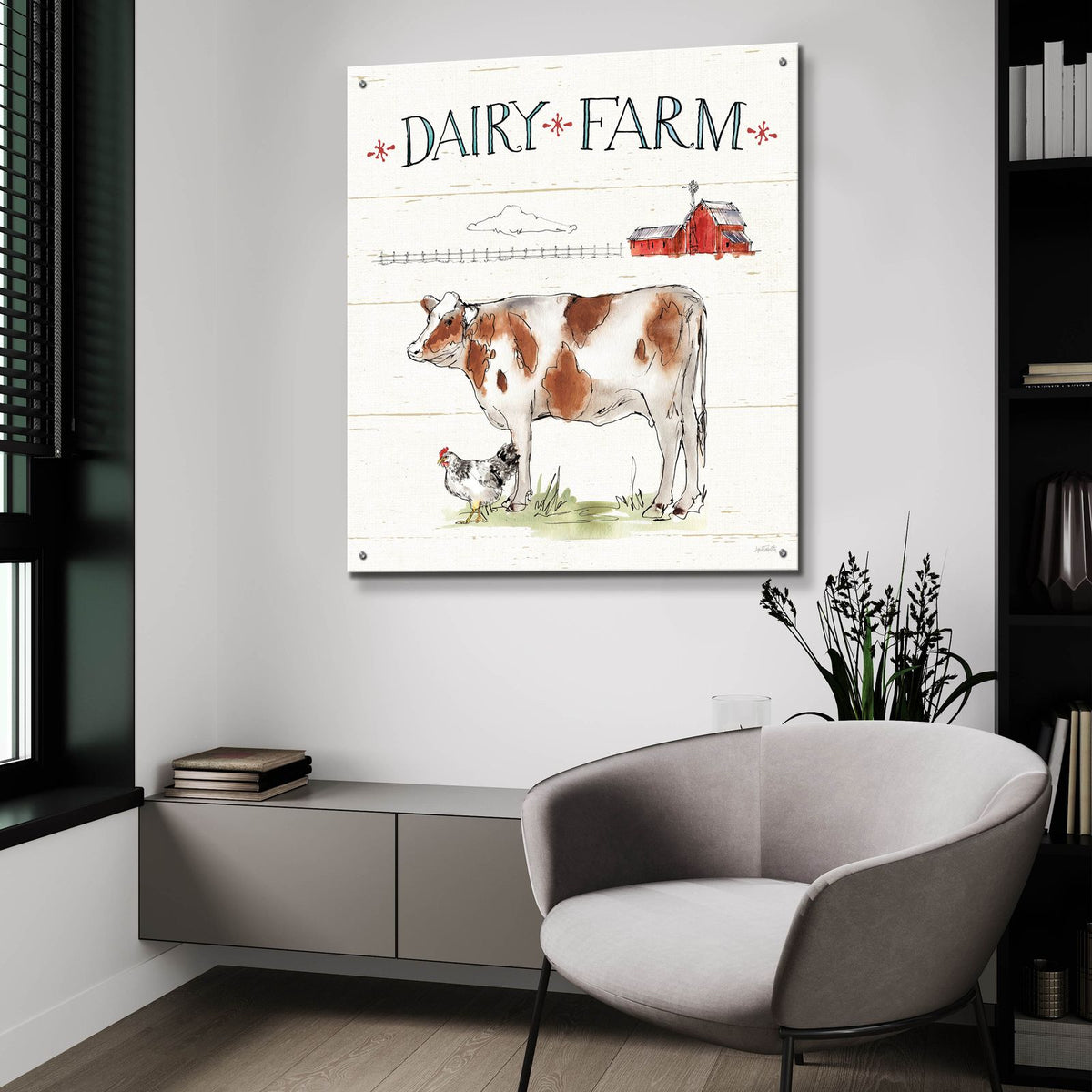 Down On The Farm 4 by Anne Tavoletti - 36x36 acrylic wall art in a room