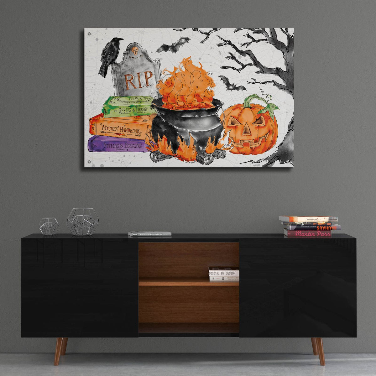 Phantoms Of The Night I Color by Anne Tavoletti - 36x24 acrylic wall art in a room