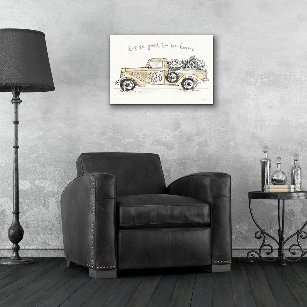 Modern Farmhouse 8 Cream Truck by Anne Tavoletti - 24x16 acrylic wall art in a room