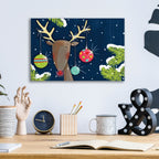 Bright Christmas Deer Blue by Anne Tavoletti - 16x12 acrylic wall art in a room