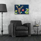 Bright Christmas Deer Blue by Anne Tavoletti - 24x16 acrylic wall art in a room