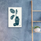 Monochrome Blue Botanical Sketches 8 by Anne Tavoletti - 16x24 acrylic wall art in a room