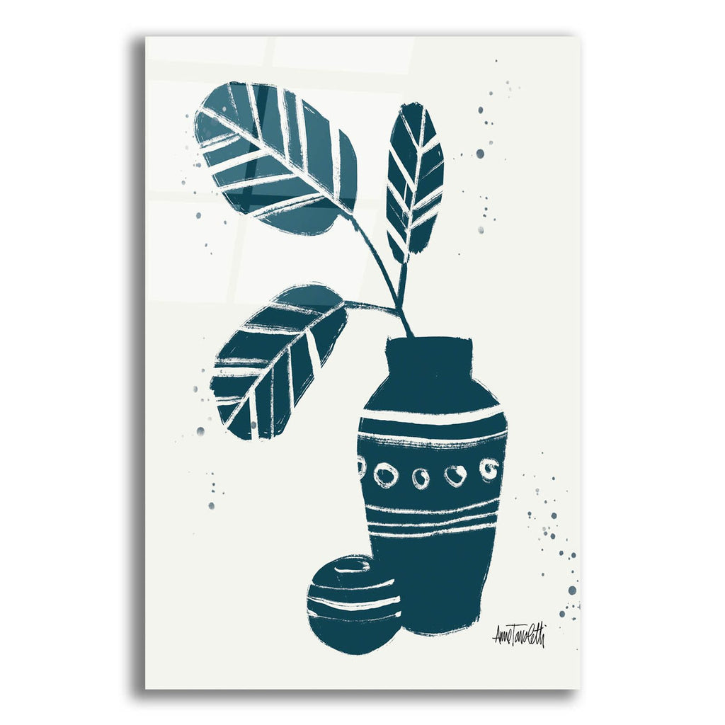 Monochrome Blue Botanical Sketches 8 by Anne Tavoletti acrylic glass wall art