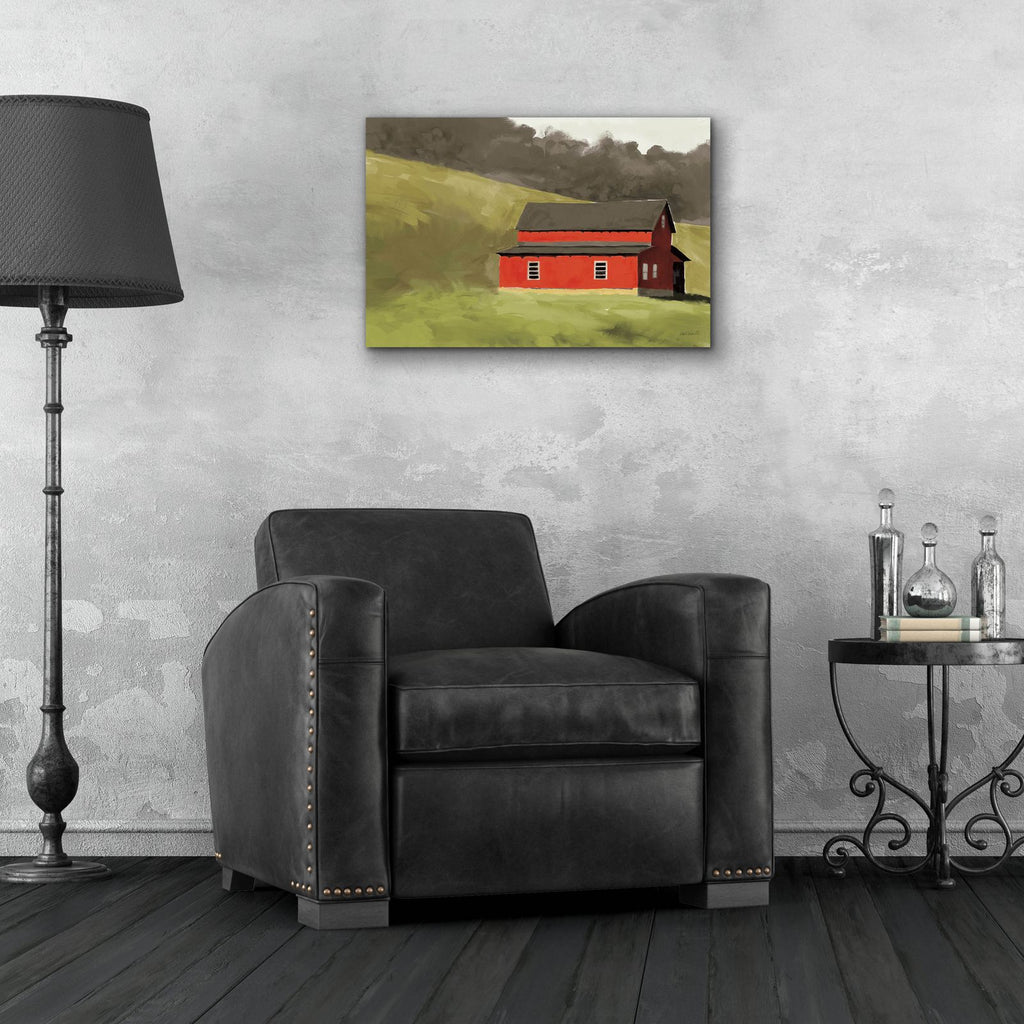 Red Barn 1 by Anne Tavoletti - 24x16 acrylic wall art in a room