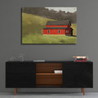 Red Barn 1 by Anne Tavoletti - 36x24 acrylic wall art in a room