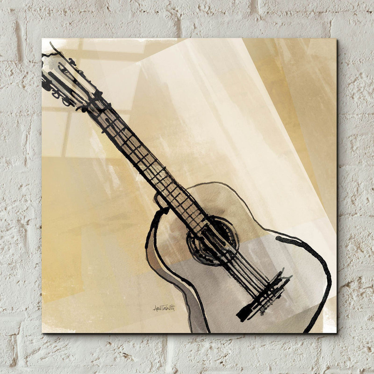 Guitar Neutral by Anne Tavoletti - 12x12 acrylic wall art in a room