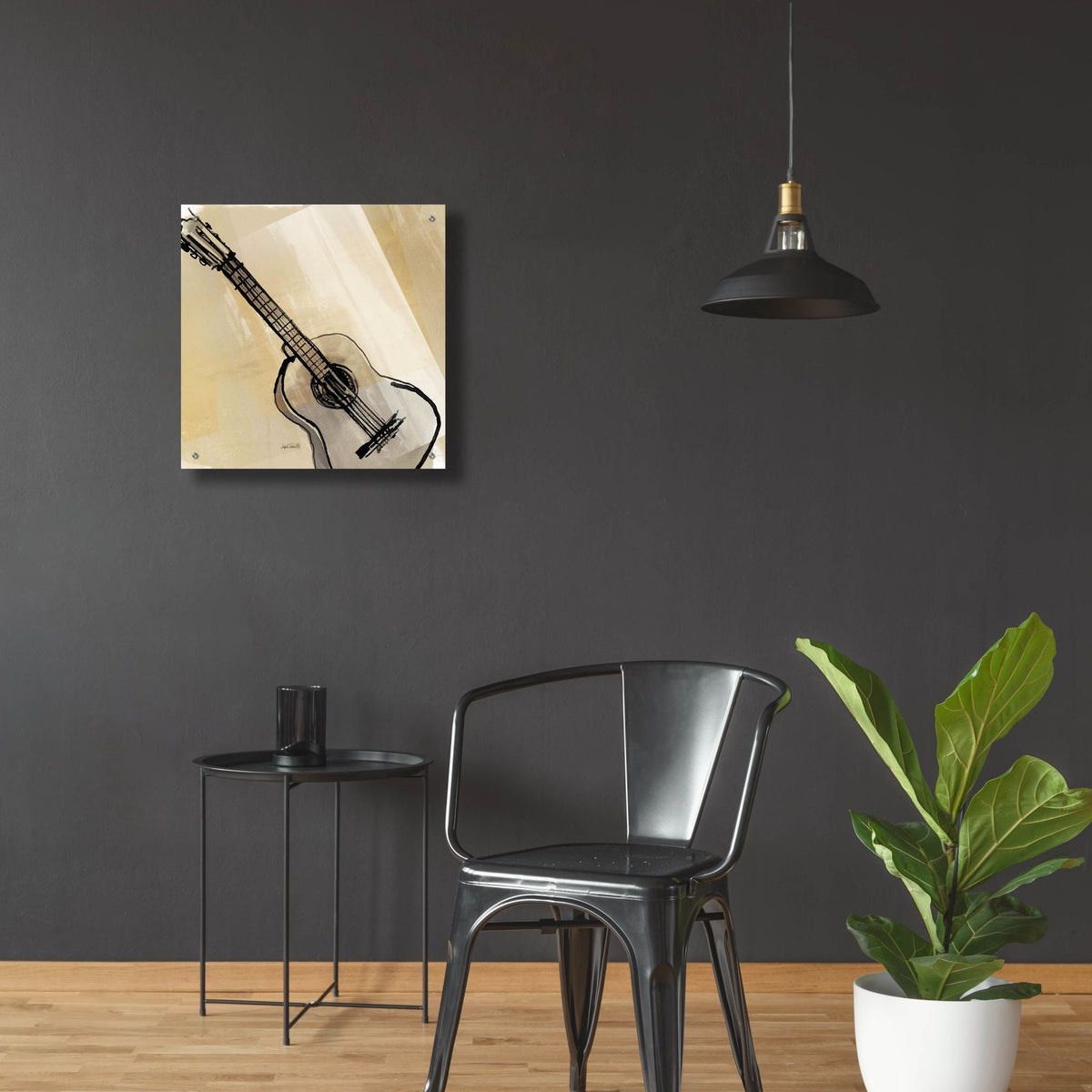 Guitar Neutral by Anne Tavoletti - 24x24 acrylic wall art in a room