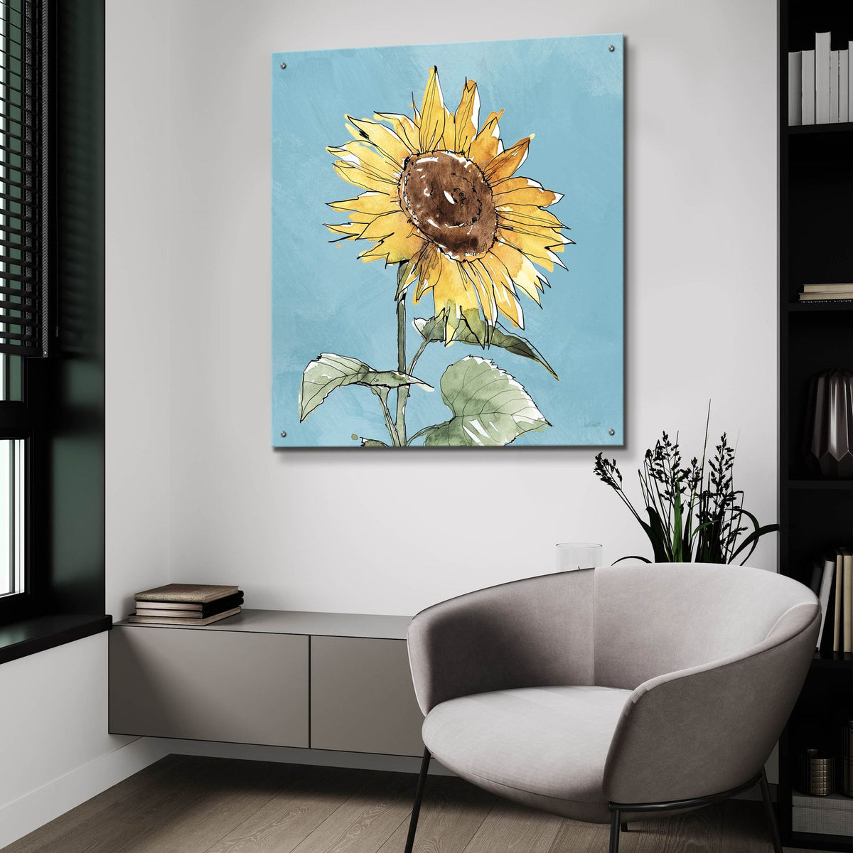 Farmhouse Flea Market 9 Blue by Anne Tavoletti - 36x36 acrylic wall art in a room