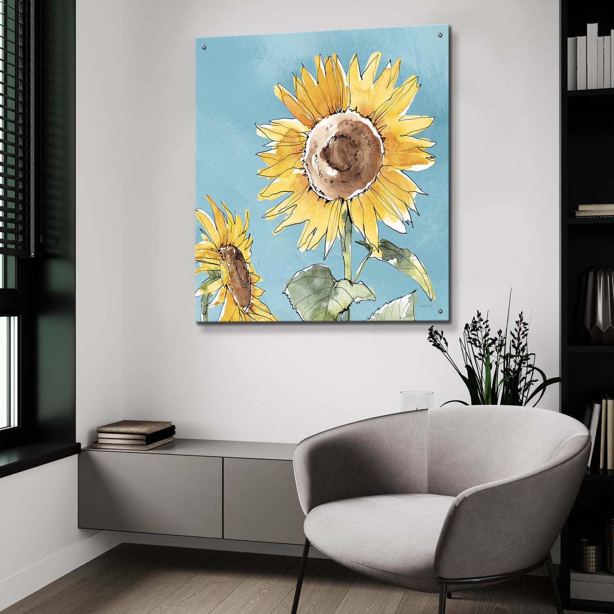 Farmhouse Flea Market 10 Blue by Anne Tavoletti - 36x36 acrylic wall art in a room