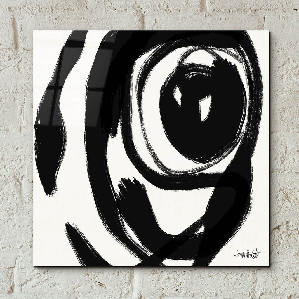 Black And White Abstract 1 by Anne Tavoletti - 12x12 acrylic wall art in a room