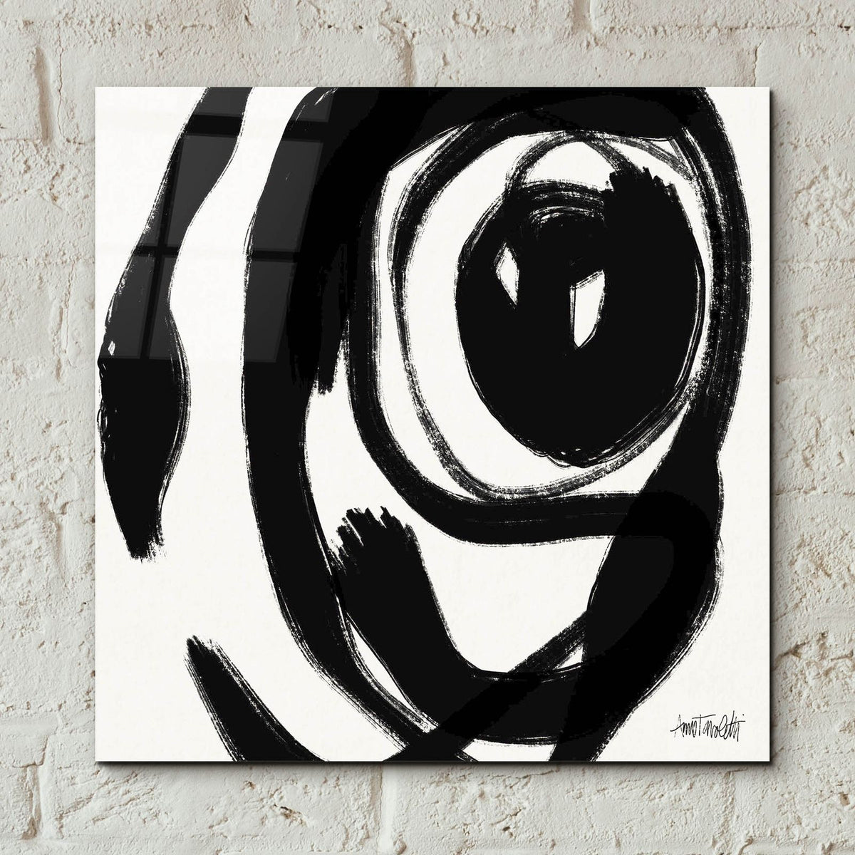 Black And White Abstract 1 by Anne Tavoletti - 12x12 acrylic wall art in a room