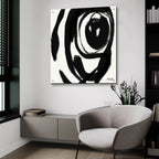 Black And White Abstract 1 by Anne Tavoletti - 36x36 acrylic wall art in a room