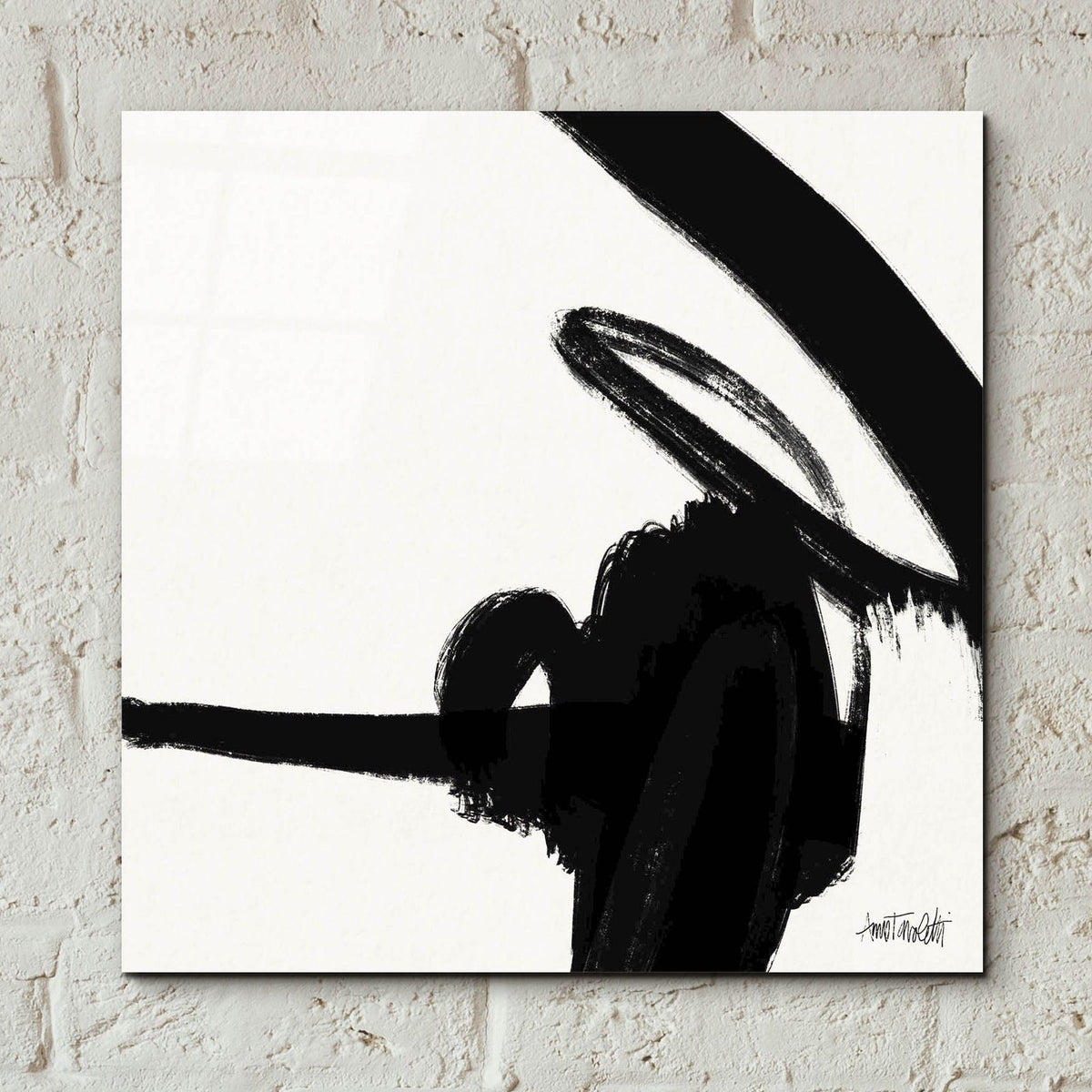Black And White Abstract 2 by Anne Tavoletti - 12x12 acrylic wall art in a room