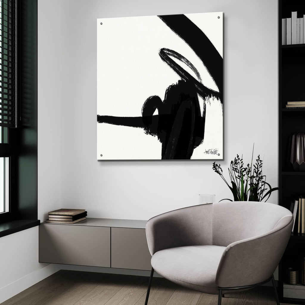 Black And White Abstract 2 by Anne Tavoletti - 36x36 acrylic wall art in a room