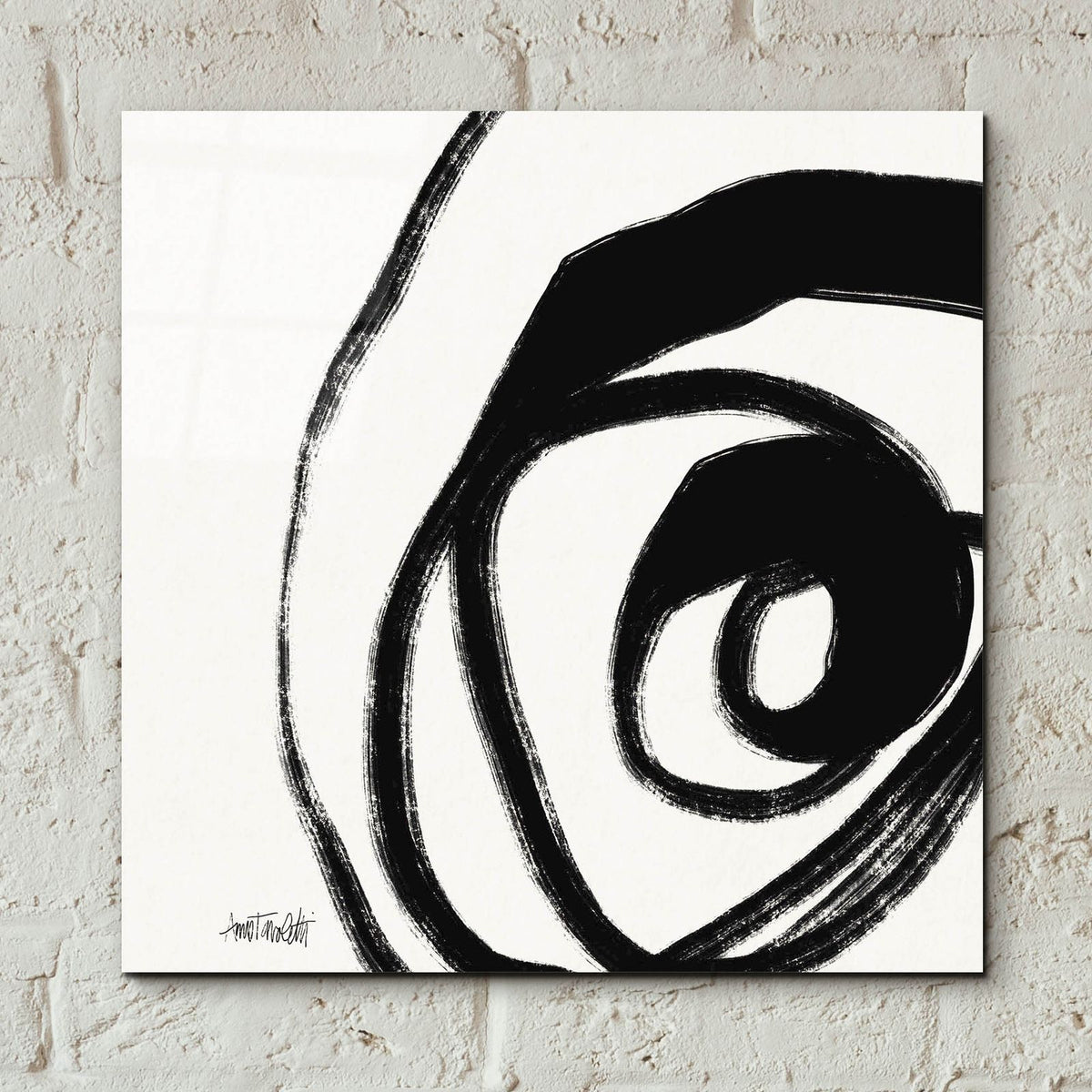 Black And White Abstract 3 by Anne Tavoletti - 12x12 acrylic wall art in a room