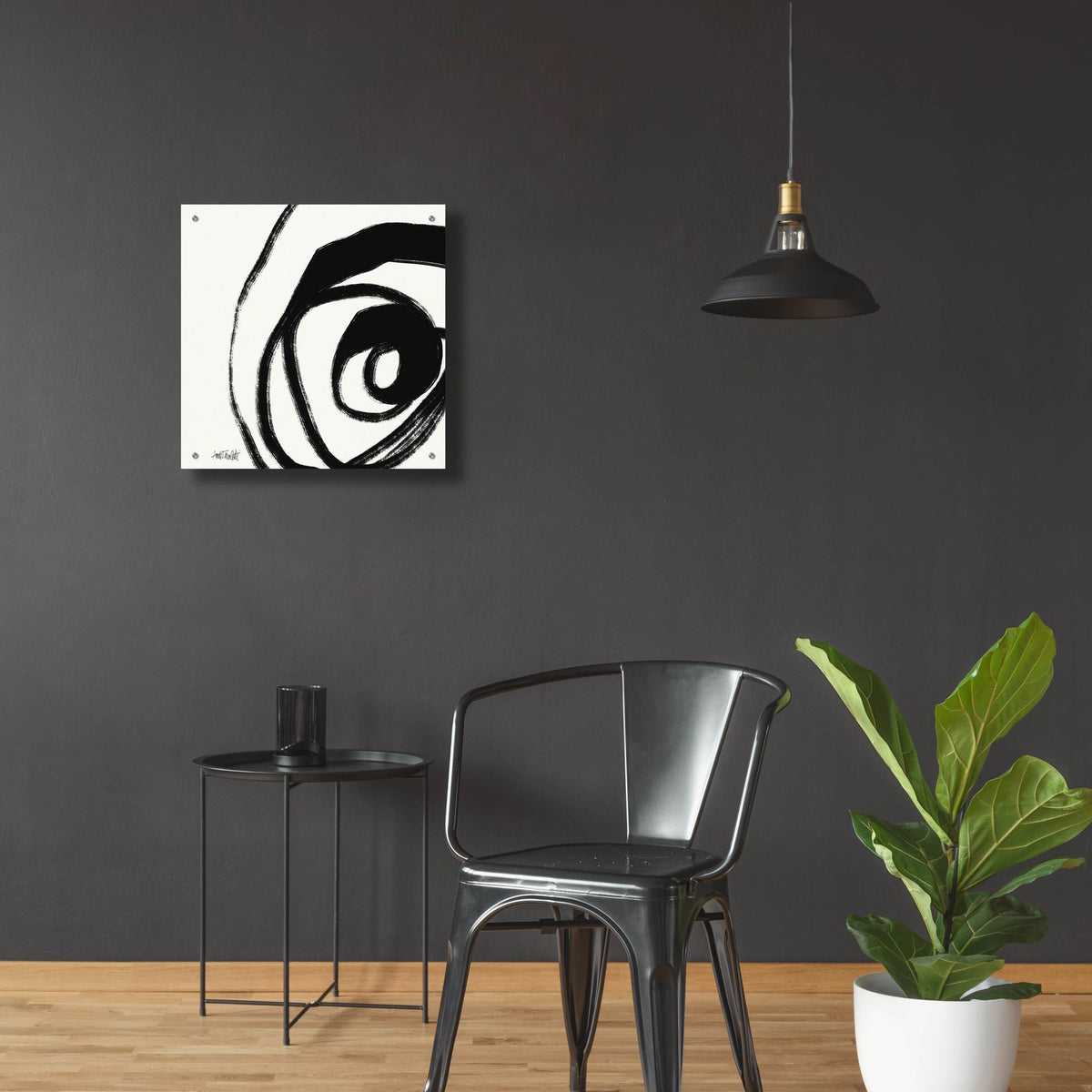 Black And White Abstract 3 by Anne Tavoletti - 24x24 acrylic wall art in a room